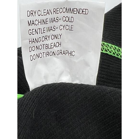 ALICE's LIPS Black Crop Ribbed Top w/Neon Green Laced Cording (Womens:  XS) - Picture 8 of 8